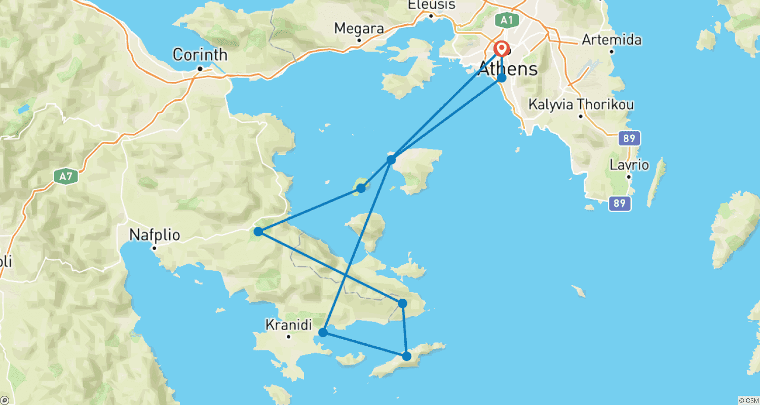 خريطة مسار MedSailors Athens Voyager