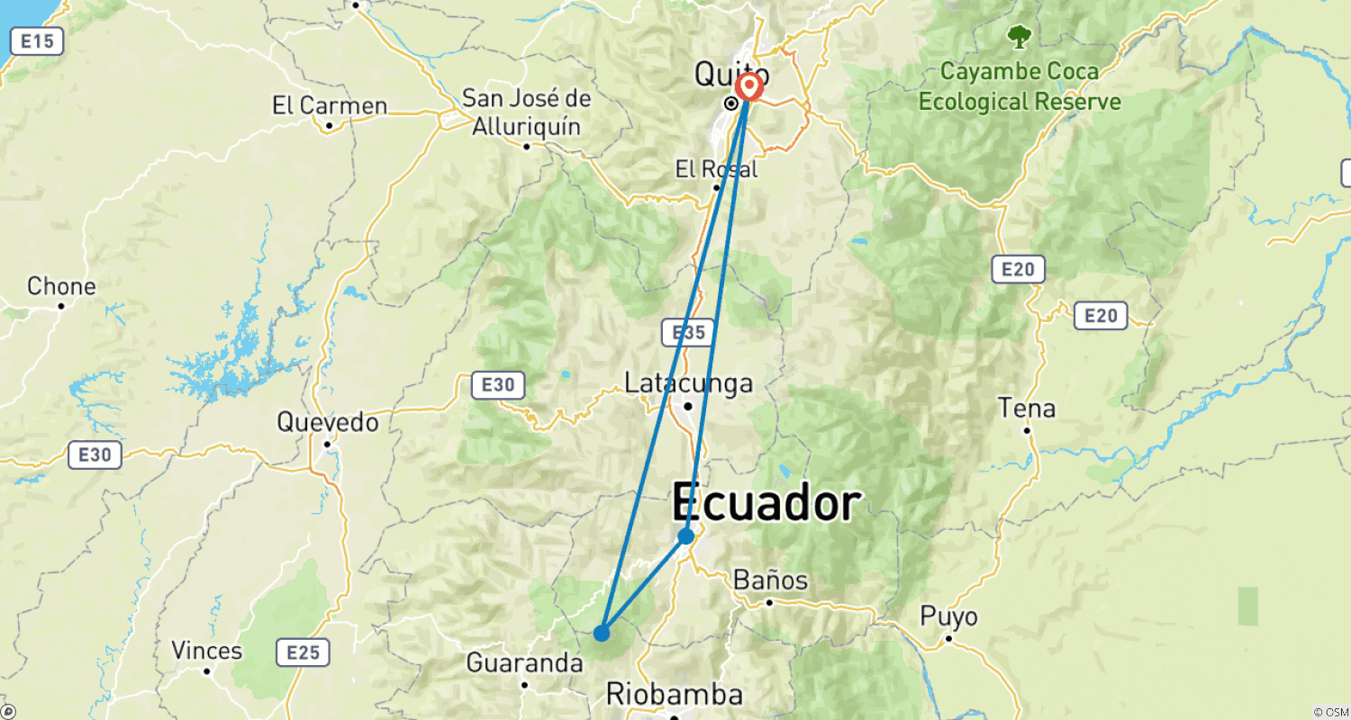 Mapa trasy: Wspinaczka na Chimborazo (5 dni)