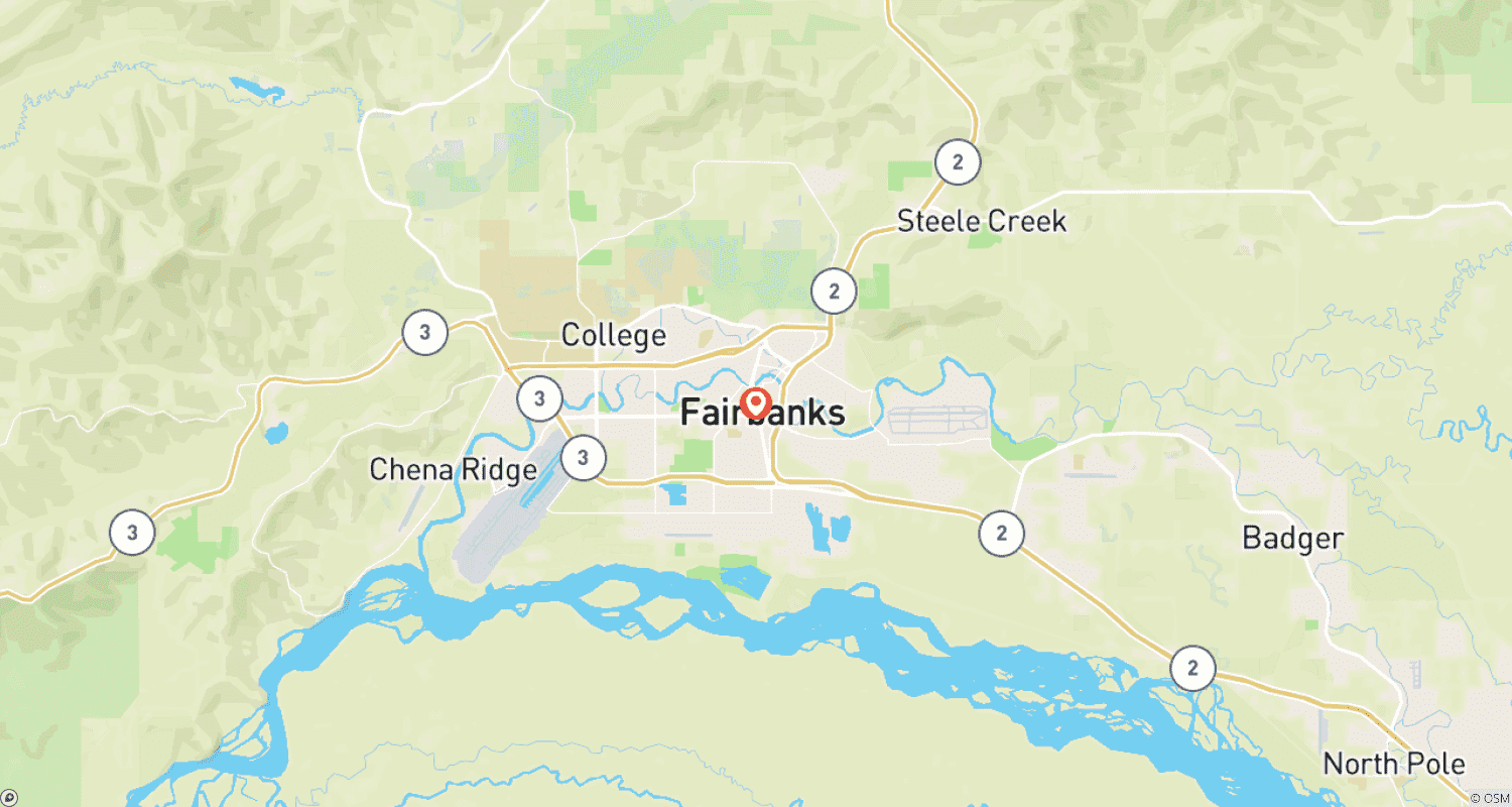 Mapa trasy: 6‑Day Northern Lights Journey: Alaska Winter Wonders