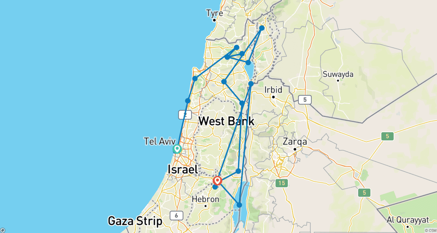 Mapa do percurso de Israel: Experiência relaxante