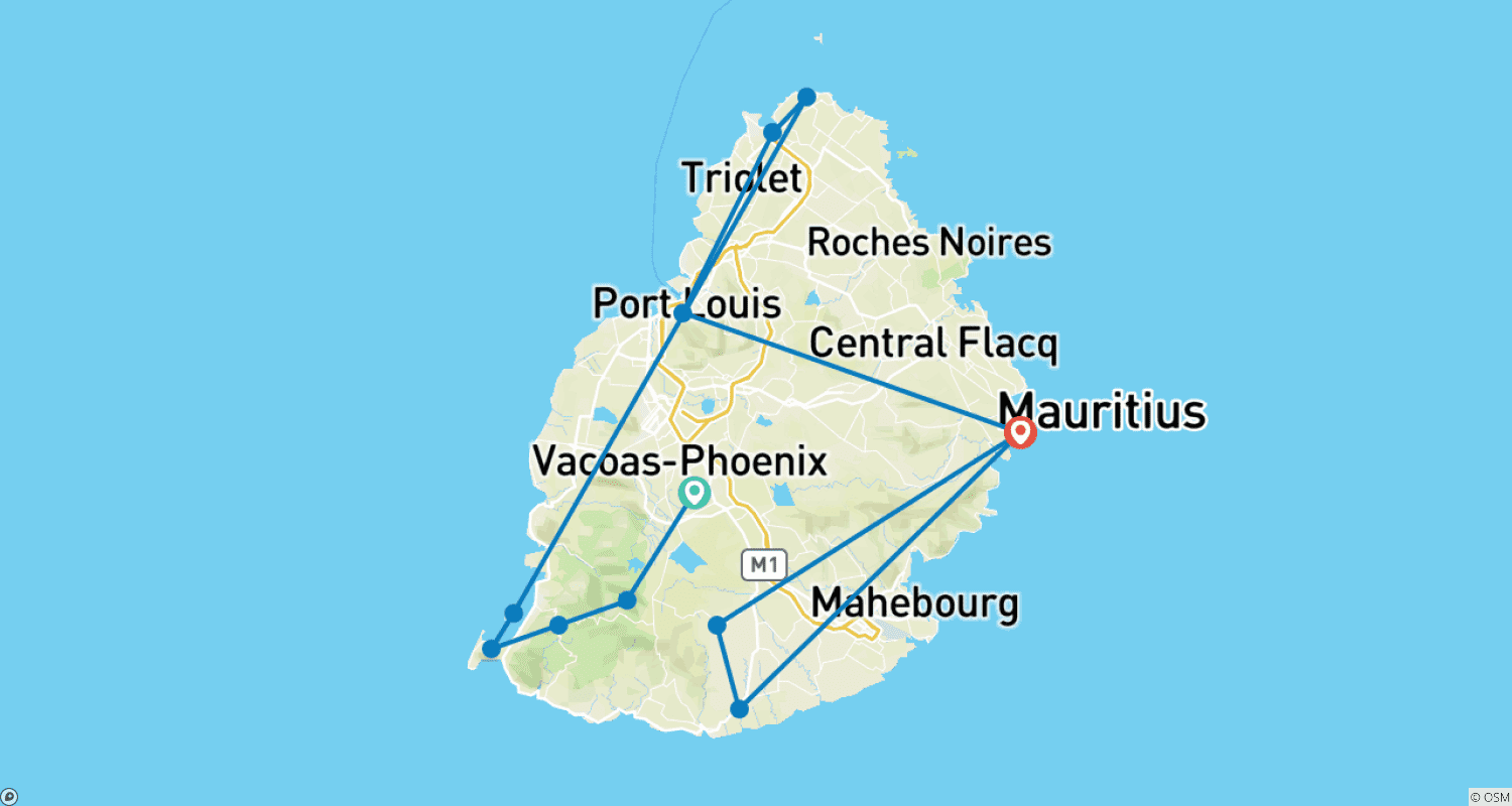 Simply Mauritius（4* ホテル）のルートマップ