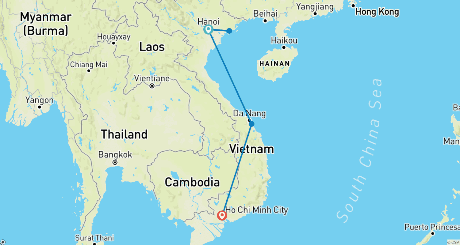 خريطة مسار Vietnam Express