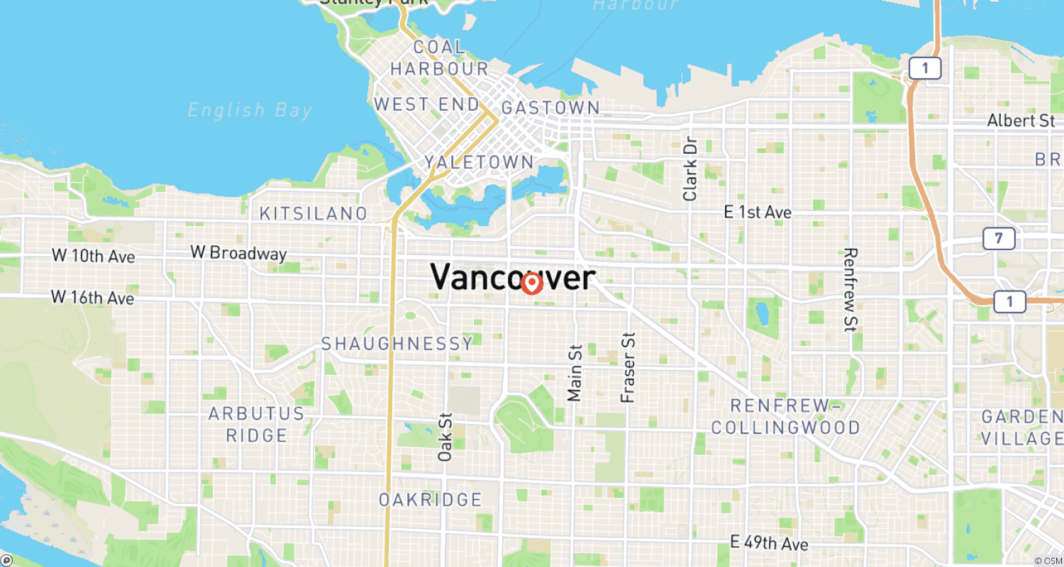 Mapa trasy: Wielka wycieczka krajoznawcza po Vancouver