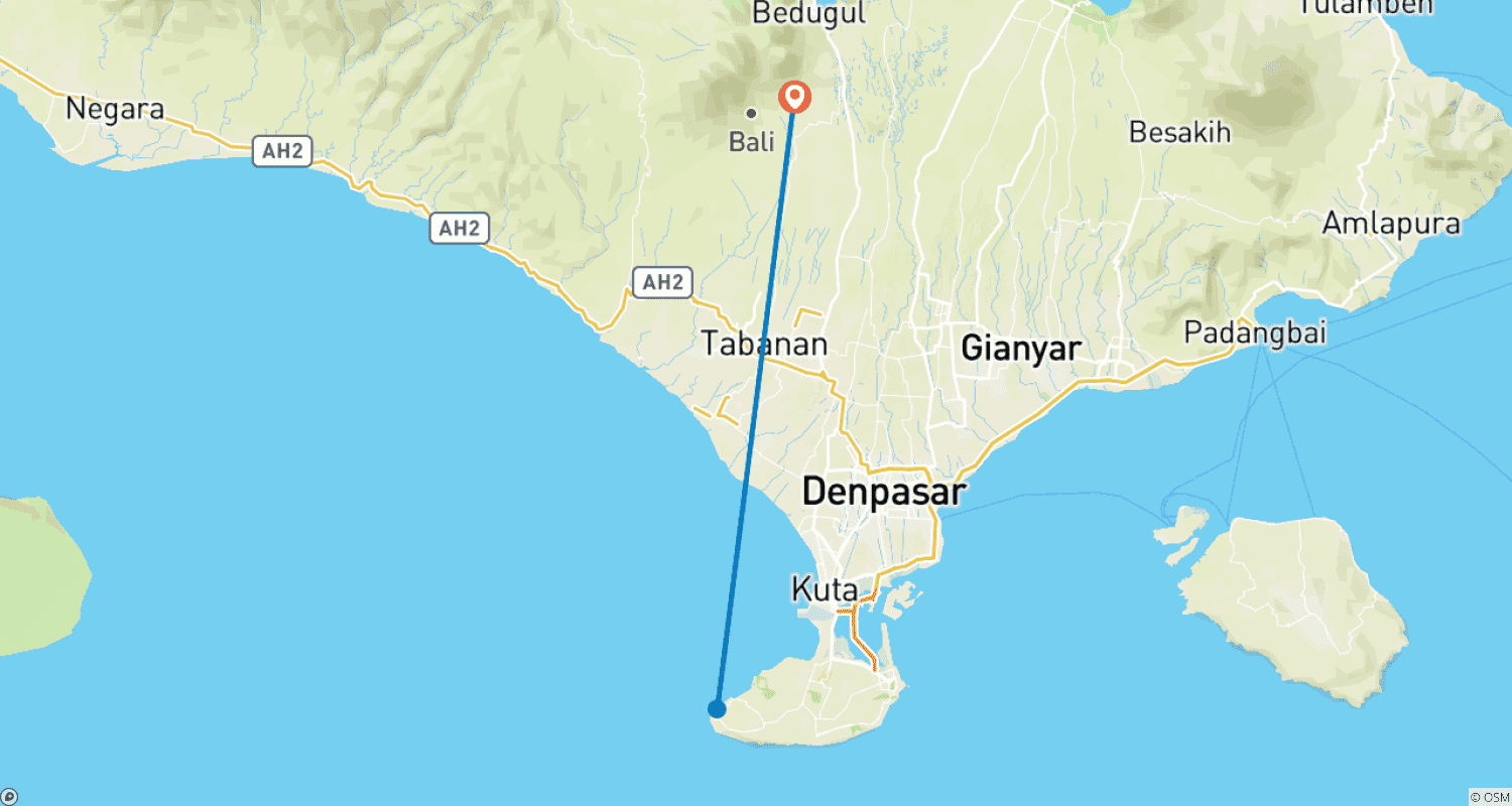 خريطة مسار Bali Beaches & Waterfalls Tour 3 Day Tour (Private & All-Inclusive)