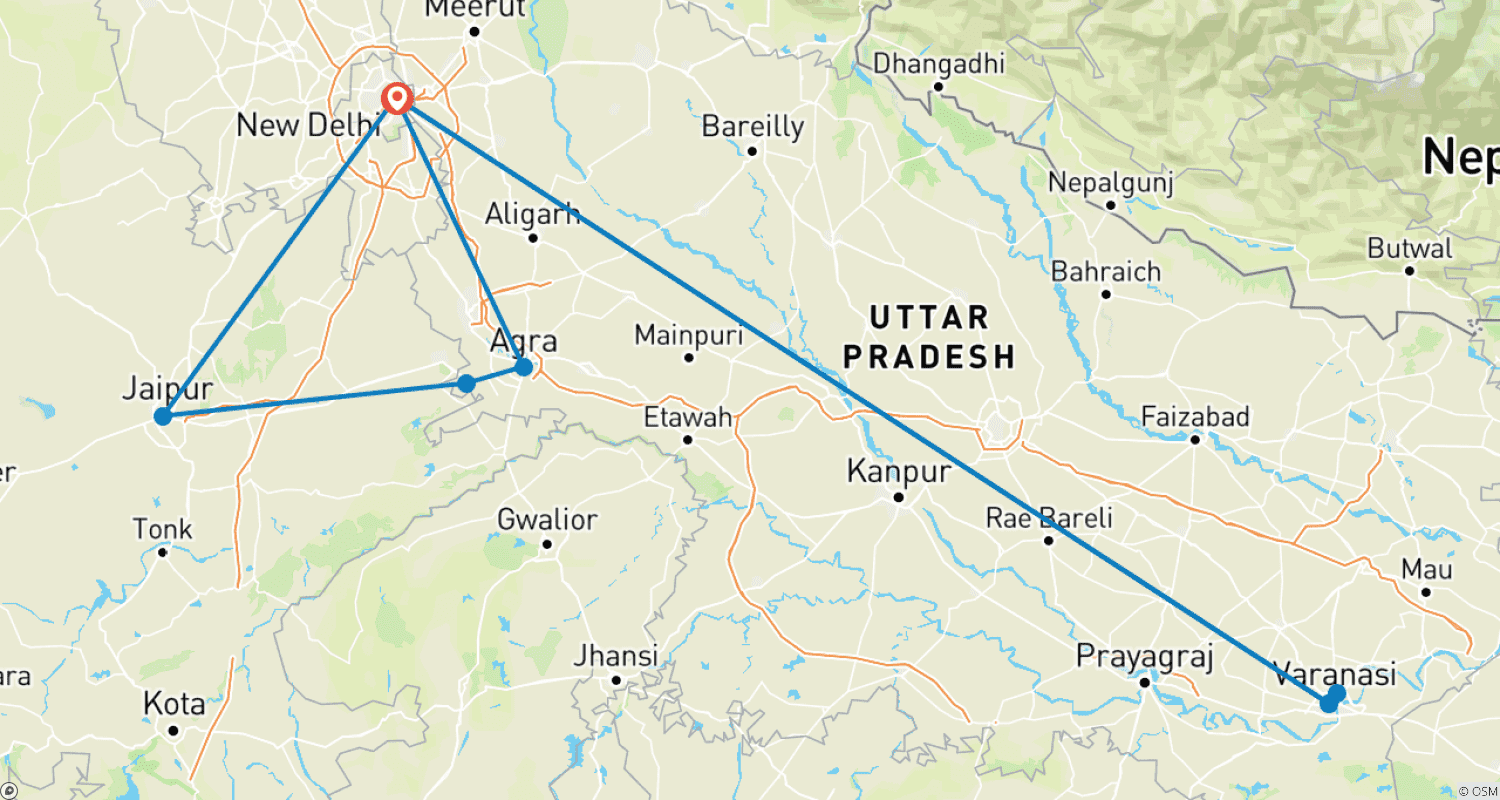Mapa trasy: Indyjski Wypad