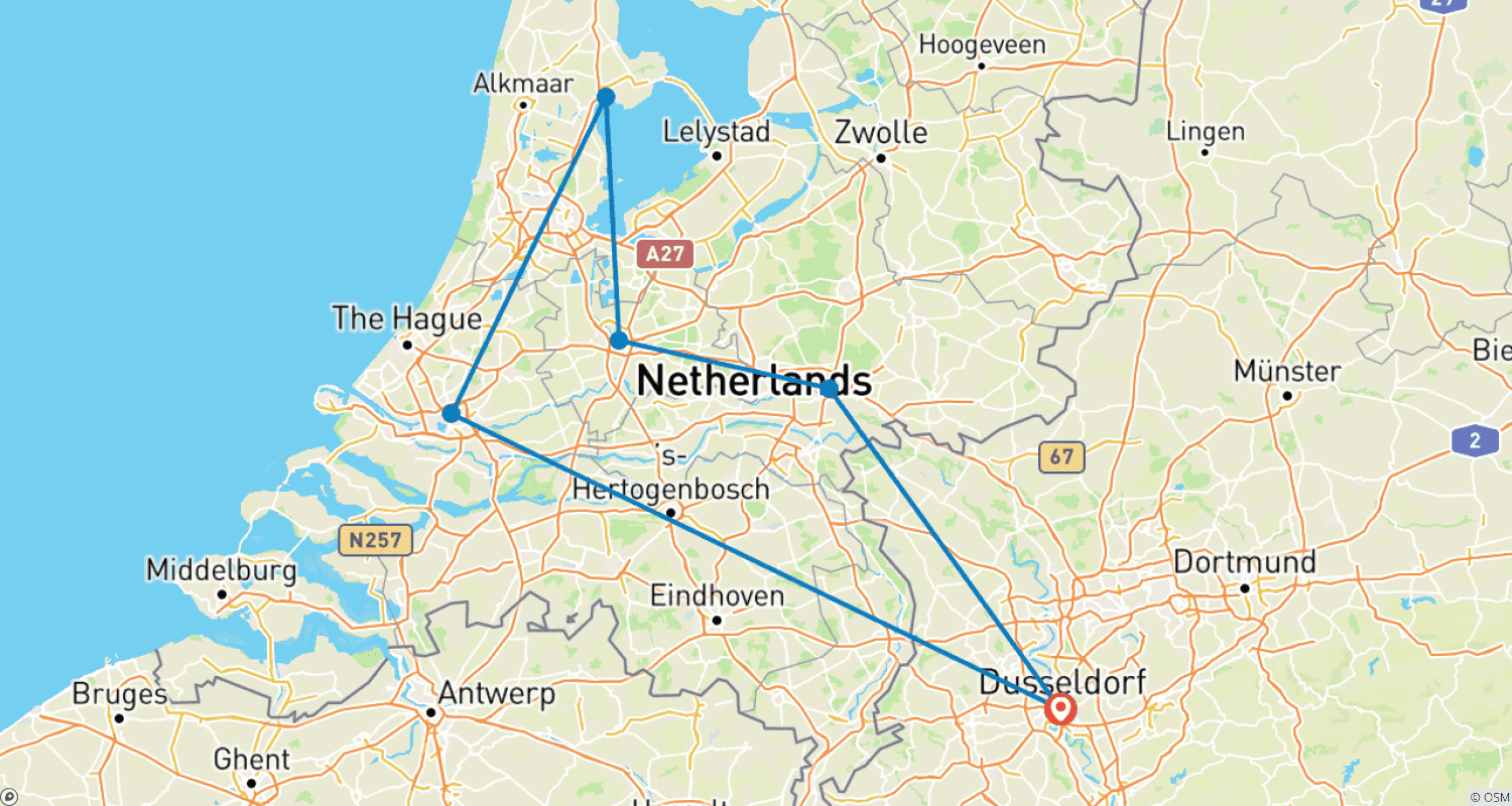 Mapa do percurso de MS SE-Manon - Natal Mágico na Holanda 6 Dias