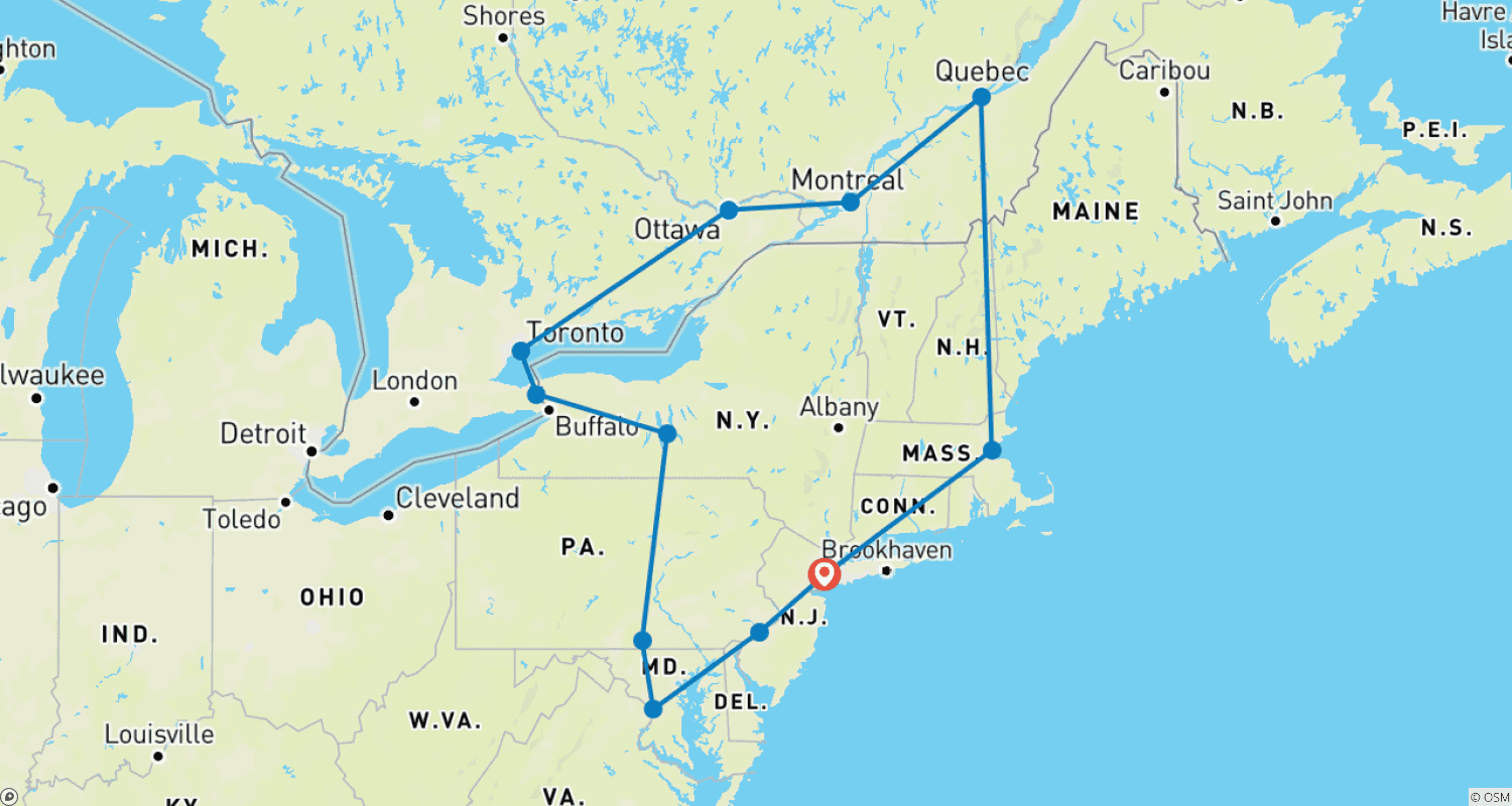 Mapa trasy: Odkrycie Wschodu