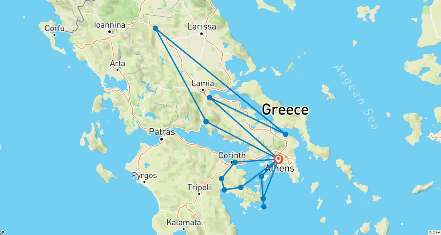 Go Local - ギリシャのハイライト、スペイン語ガイド付きのルートマップ