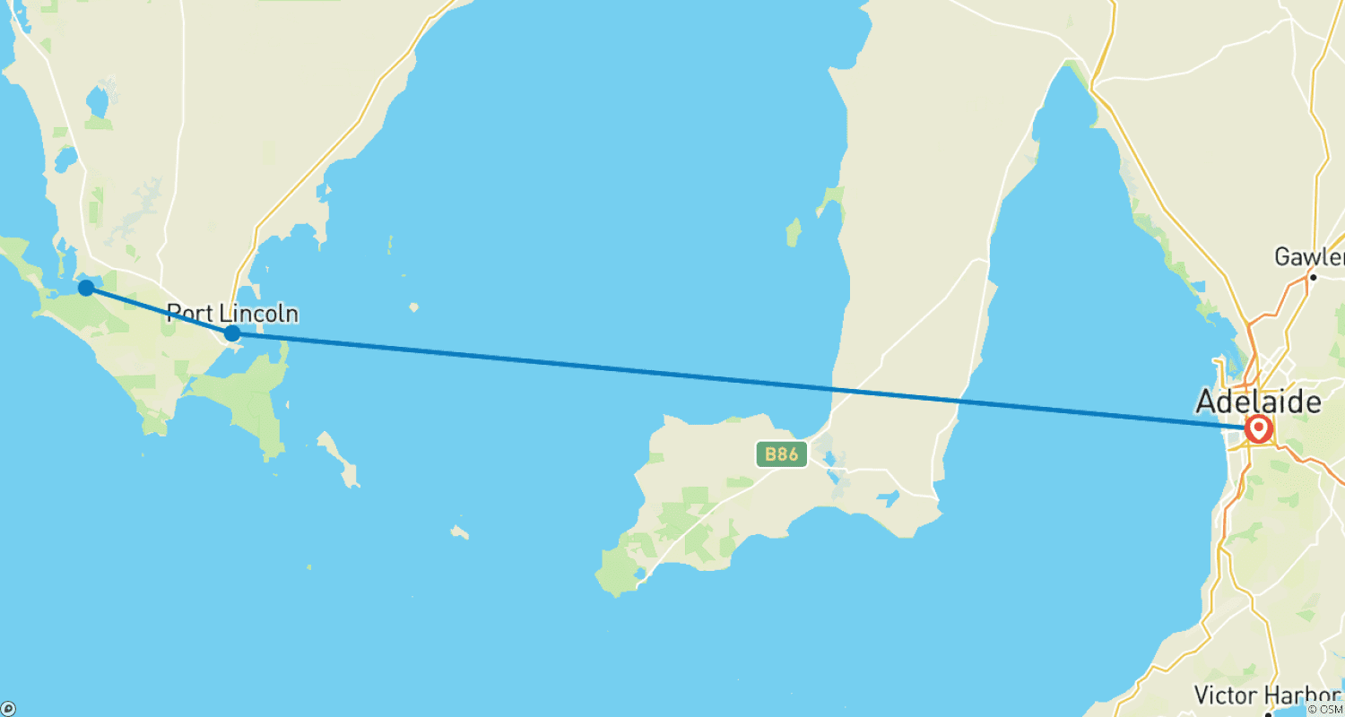 خريطة مسار 5-Day Eyre Peninsula Private Escape from Adelaide
