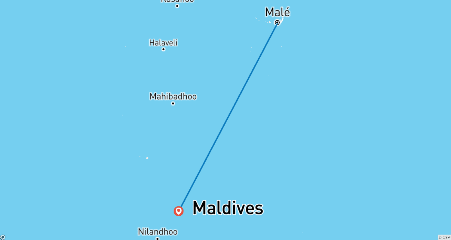 Mapa do percurso de Escapada de Sonho para as Maldivas