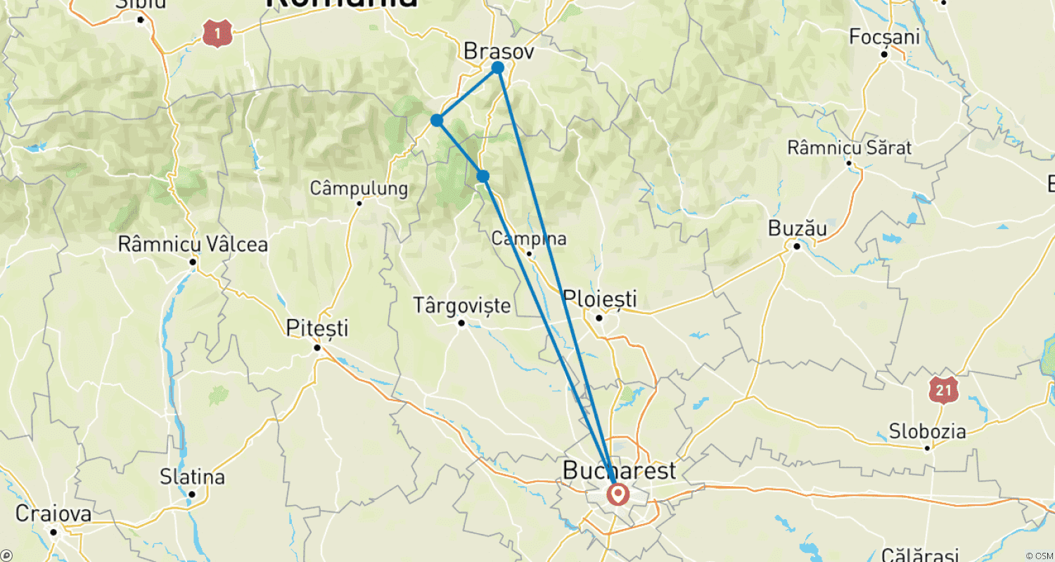 Mapa do percurso de Transylvania's Medieval Wonders and Wildlife: An Immersive 2-Day Tour