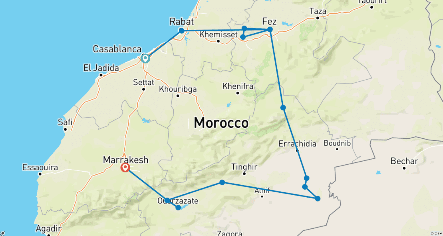 خريطة مسار المغرب الساحر 2023