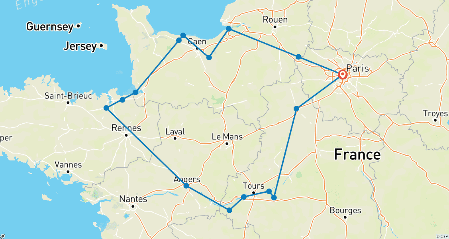 Mapa trasy: La Belle France 2023