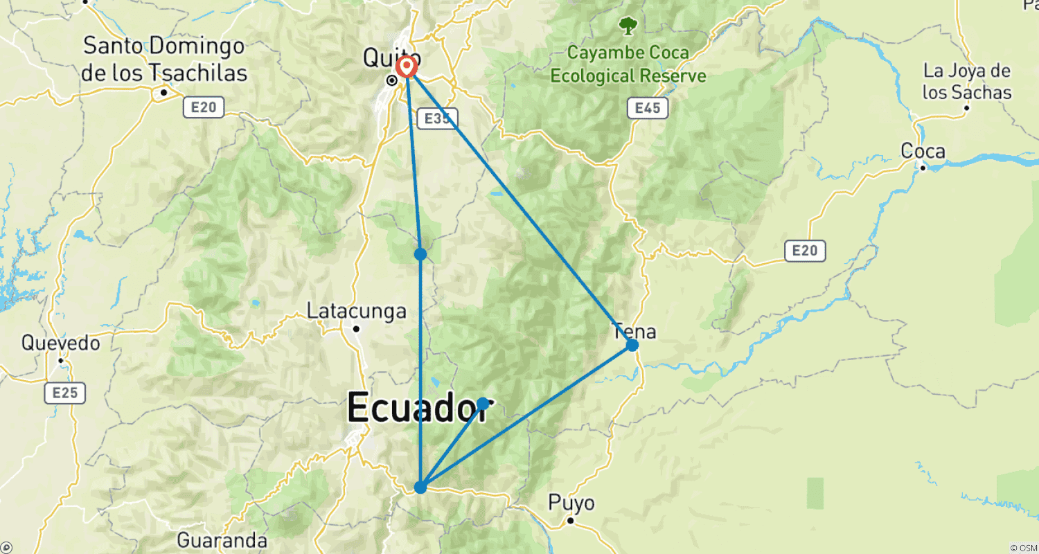 Mapa do percurso de Ecuador Multisport