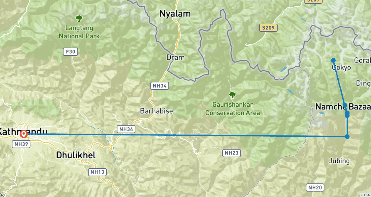 Mapa trasy: Everest View Trek