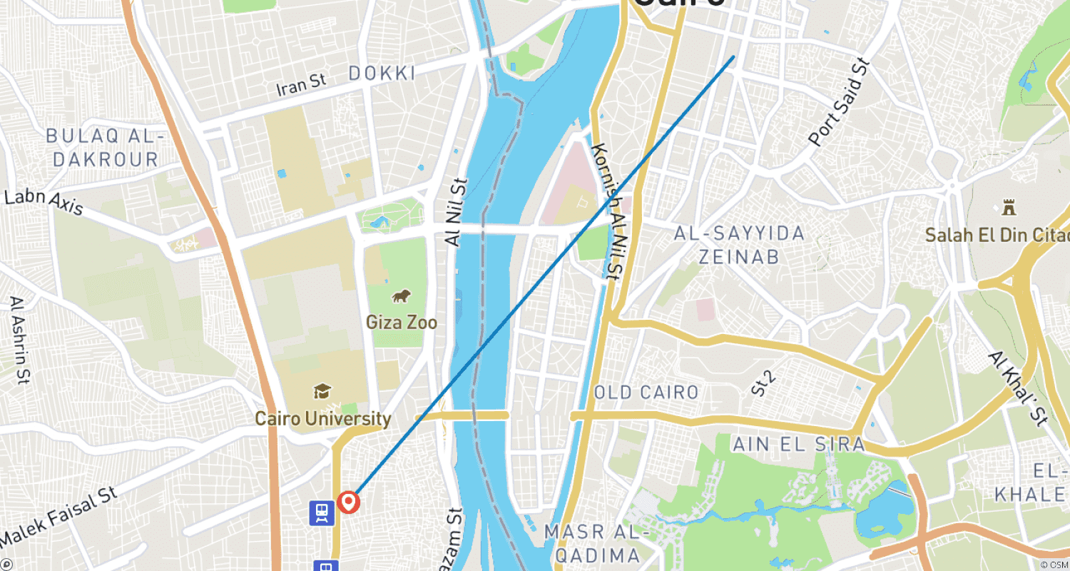 Mapa trasy: Prywatna wycieczka: Piramidy i Muzeum Egipskie