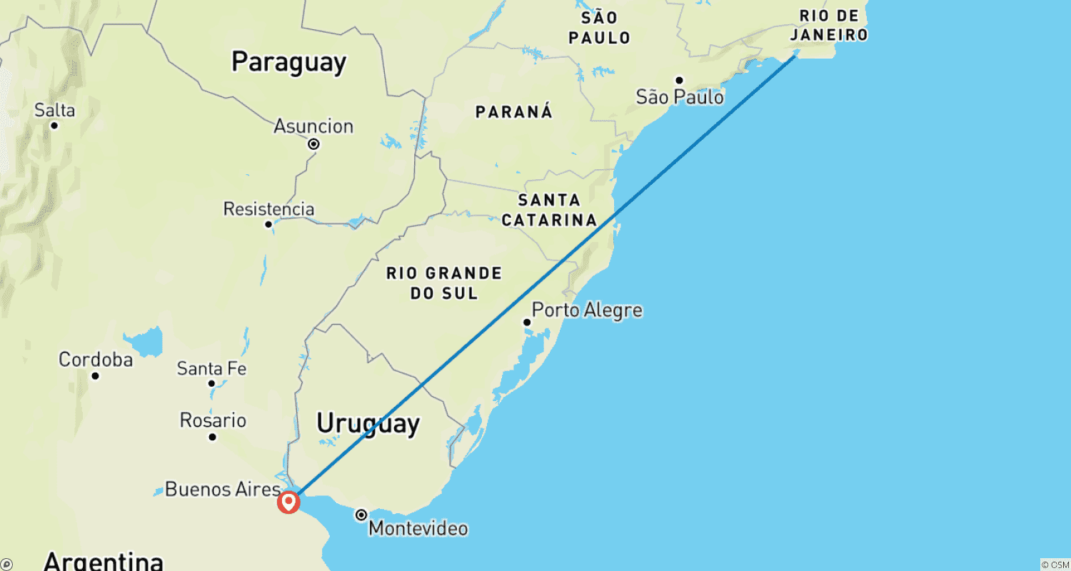 Mapa do percurso de Independent Rio de Janeiro City Stay with Buenos Aires