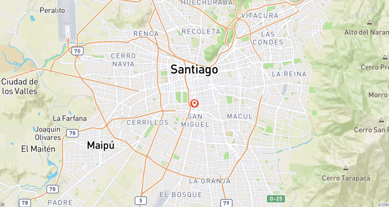 Mapa do percurso de Independent Santiago City Stay
