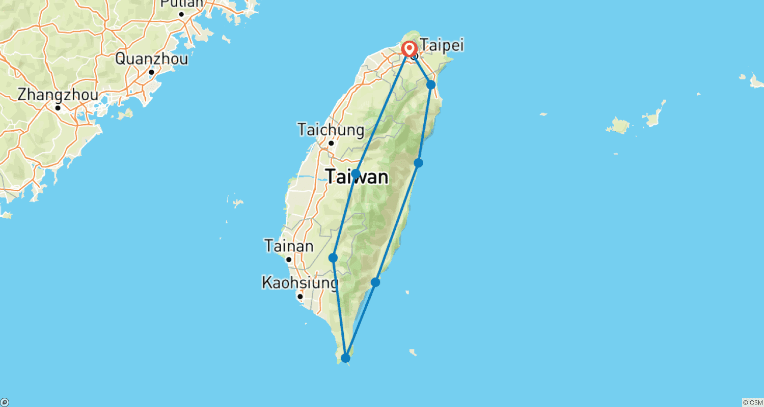 خريطة مسار Taiwan Express