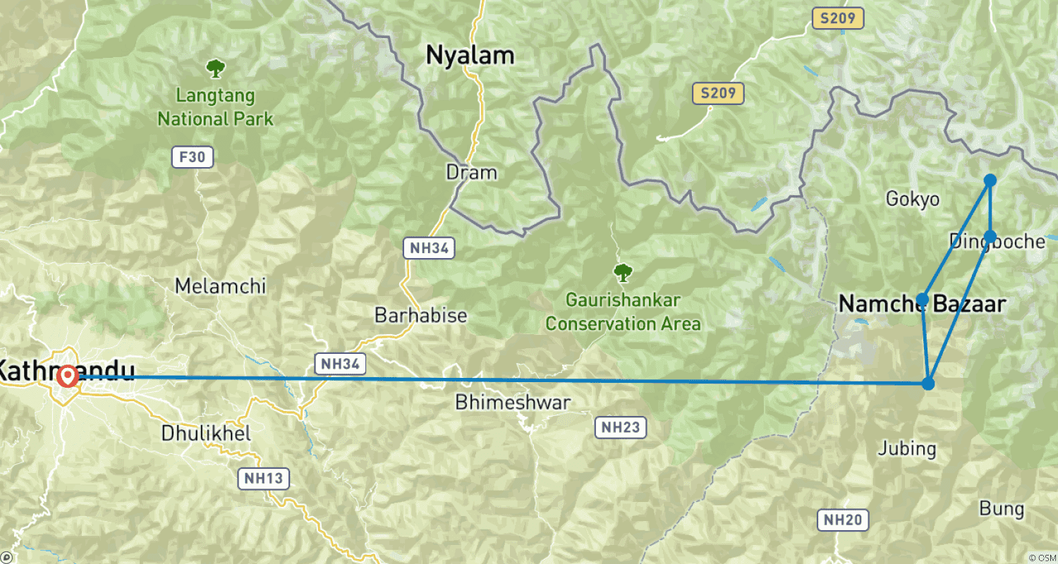 Mapa trasy: Everest Base Camp Helicopter Tour
