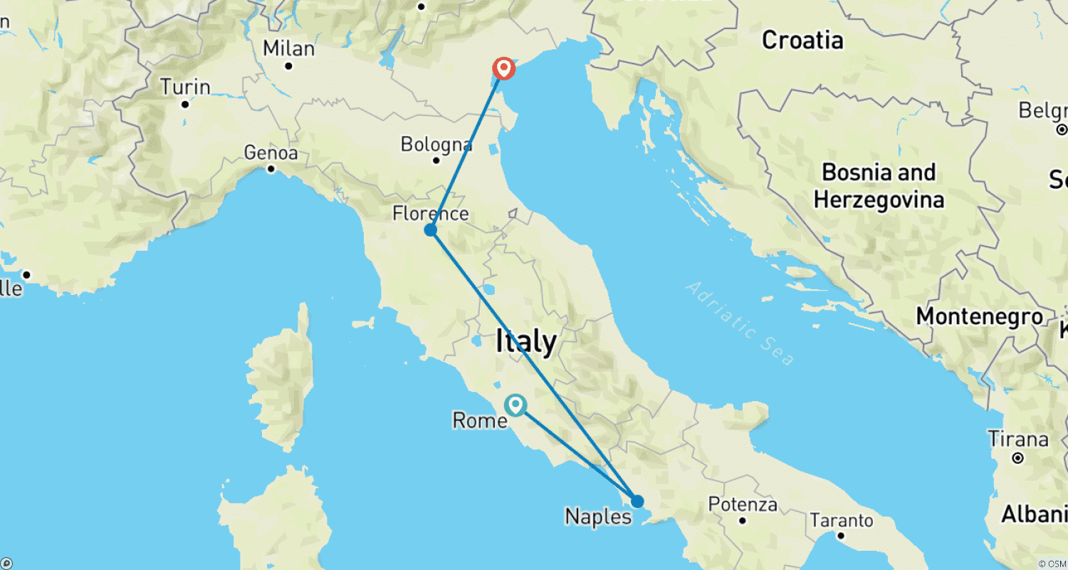 خريطة مسار Best of Italy - 10 Days