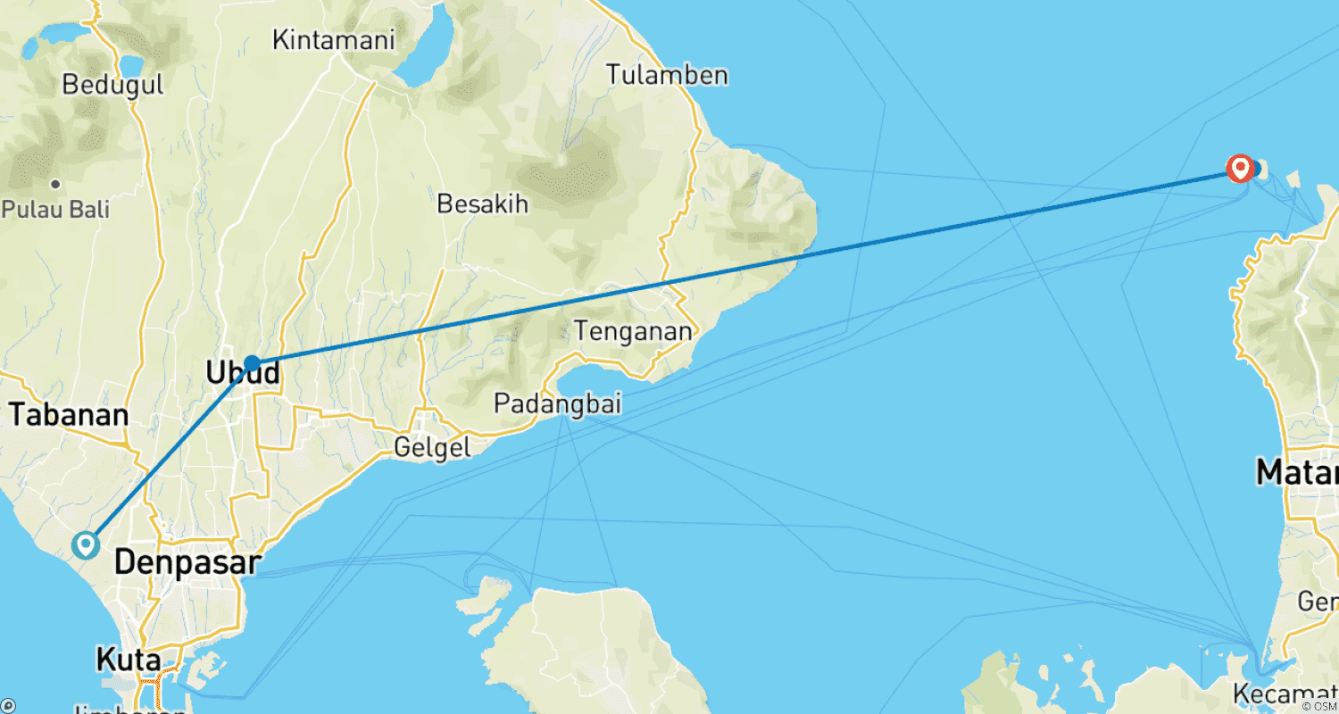 Mapa trasy: Bali Experience - 9 Days