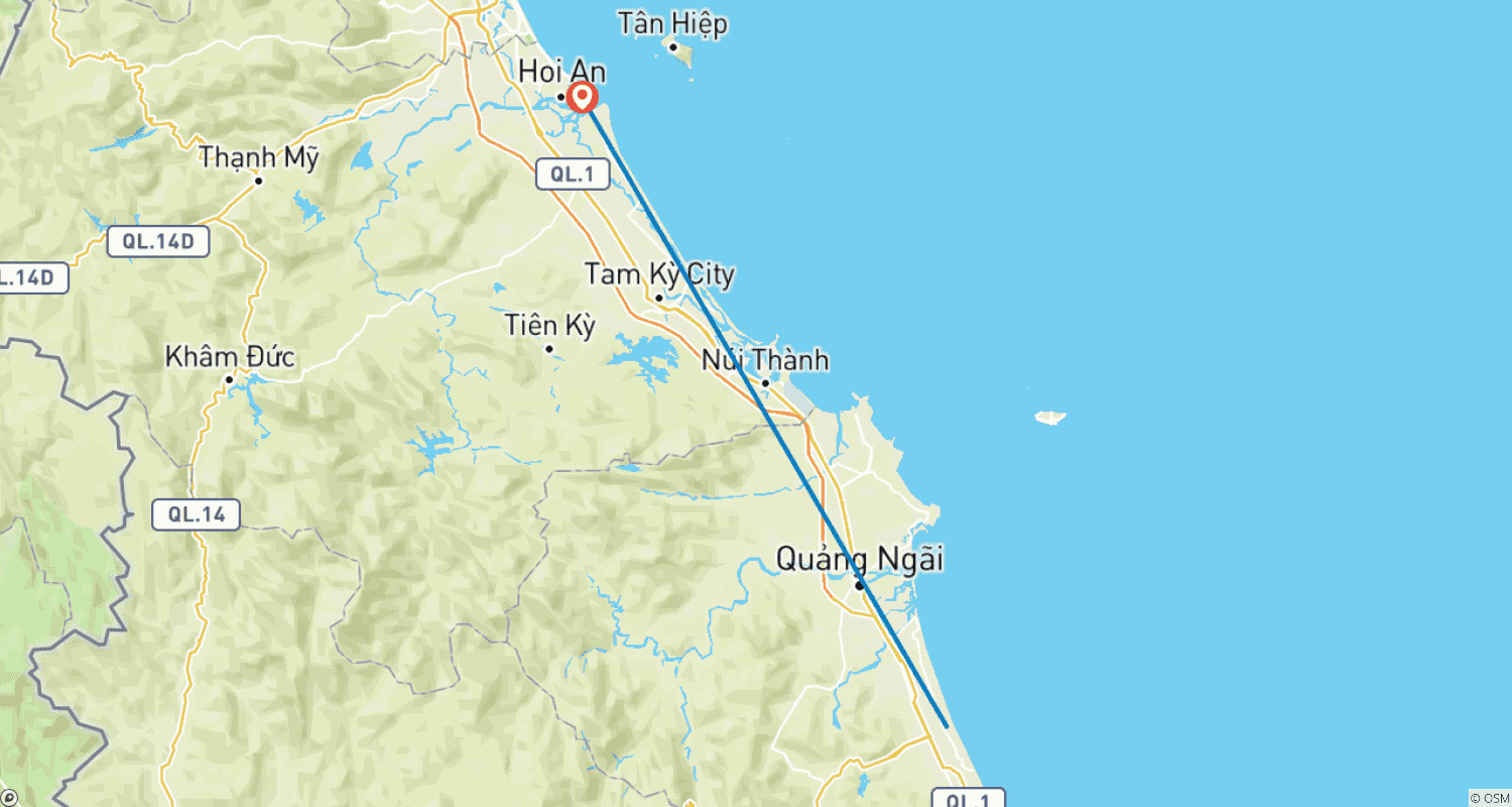 Mapa do percurso de Cam Thanh Eco Water Coconut Village