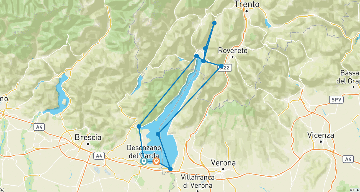 Mapa trasy: Wokół Jeziora Garda