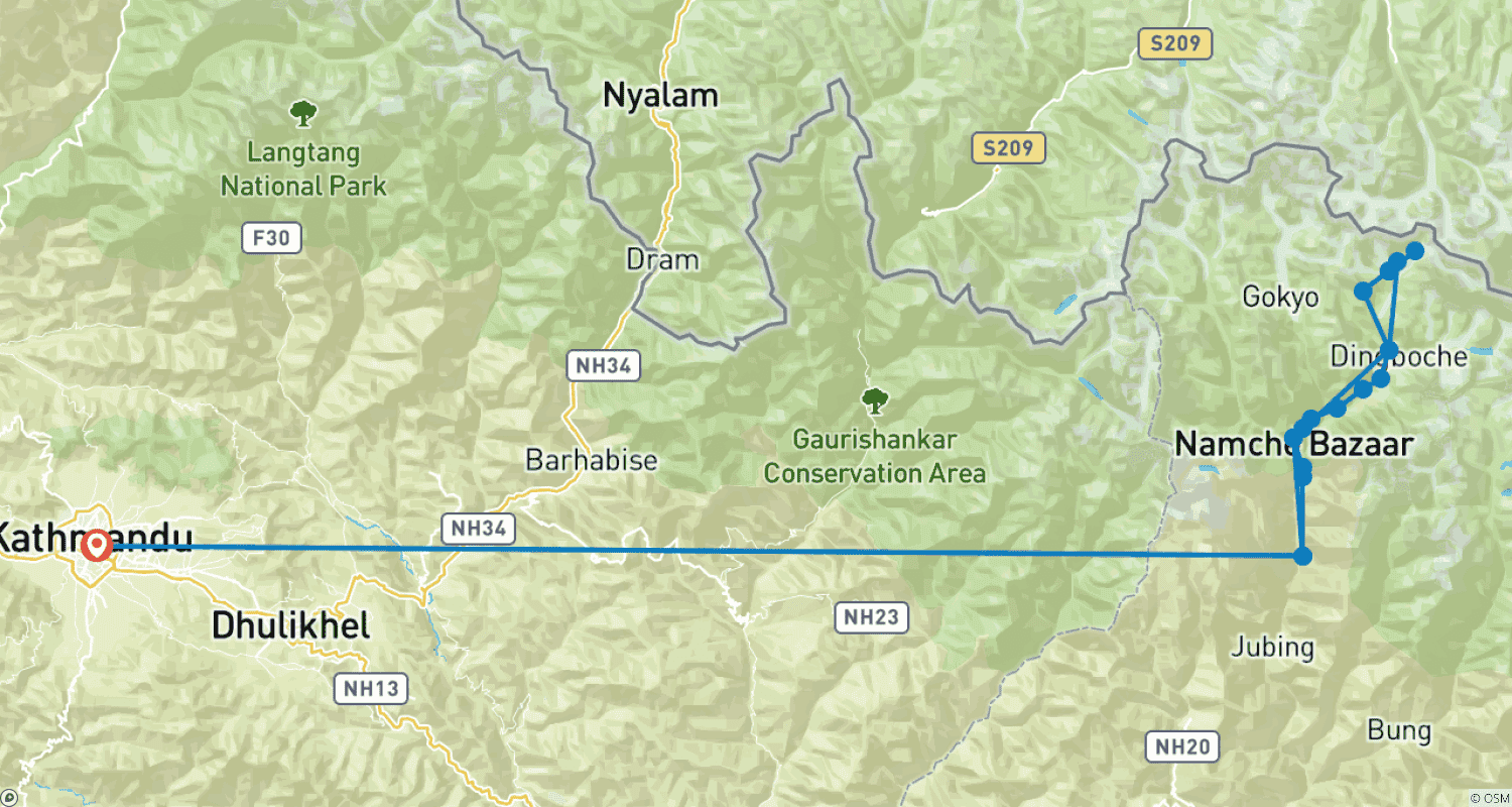 خريطة مسار 10 Days Everest Base camp Trek Itinerary & Cost