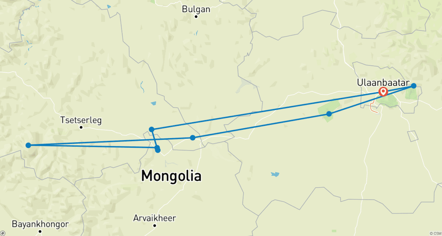 Mapa trasy: Steppe Heritage - 4 Days