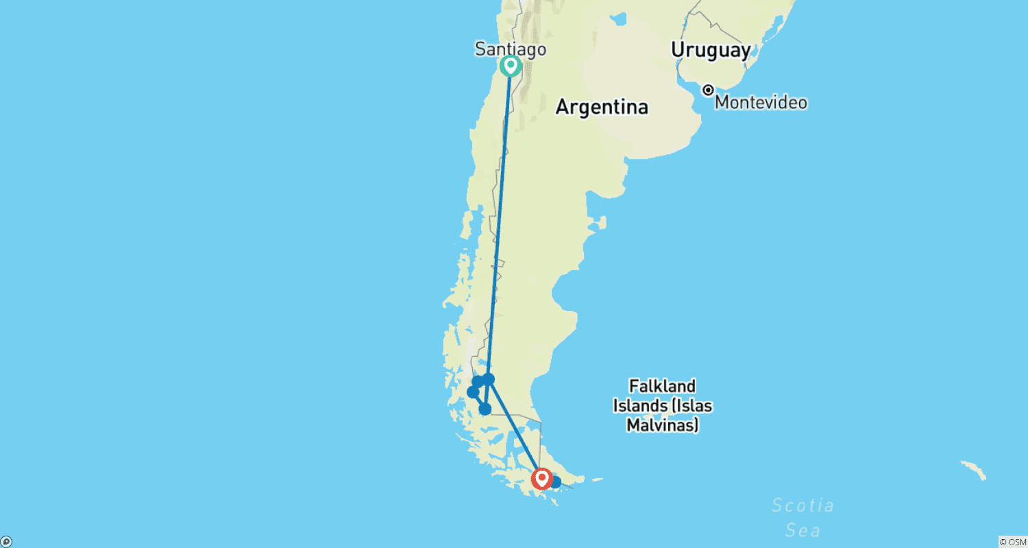 Mapa trasy: Premium Patagonia
