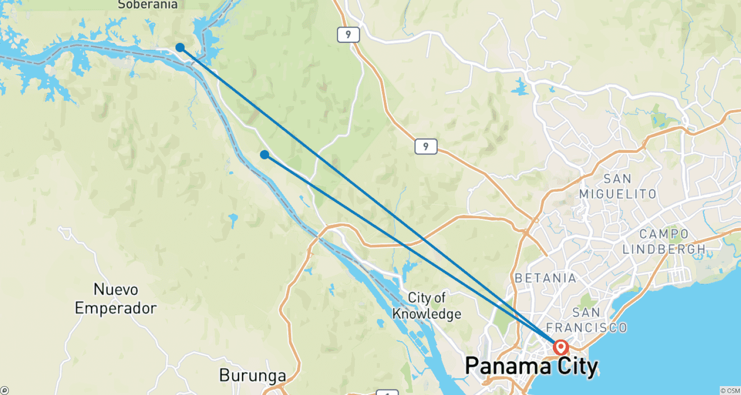 Mapa trasy: Panama City Express 5D/4N