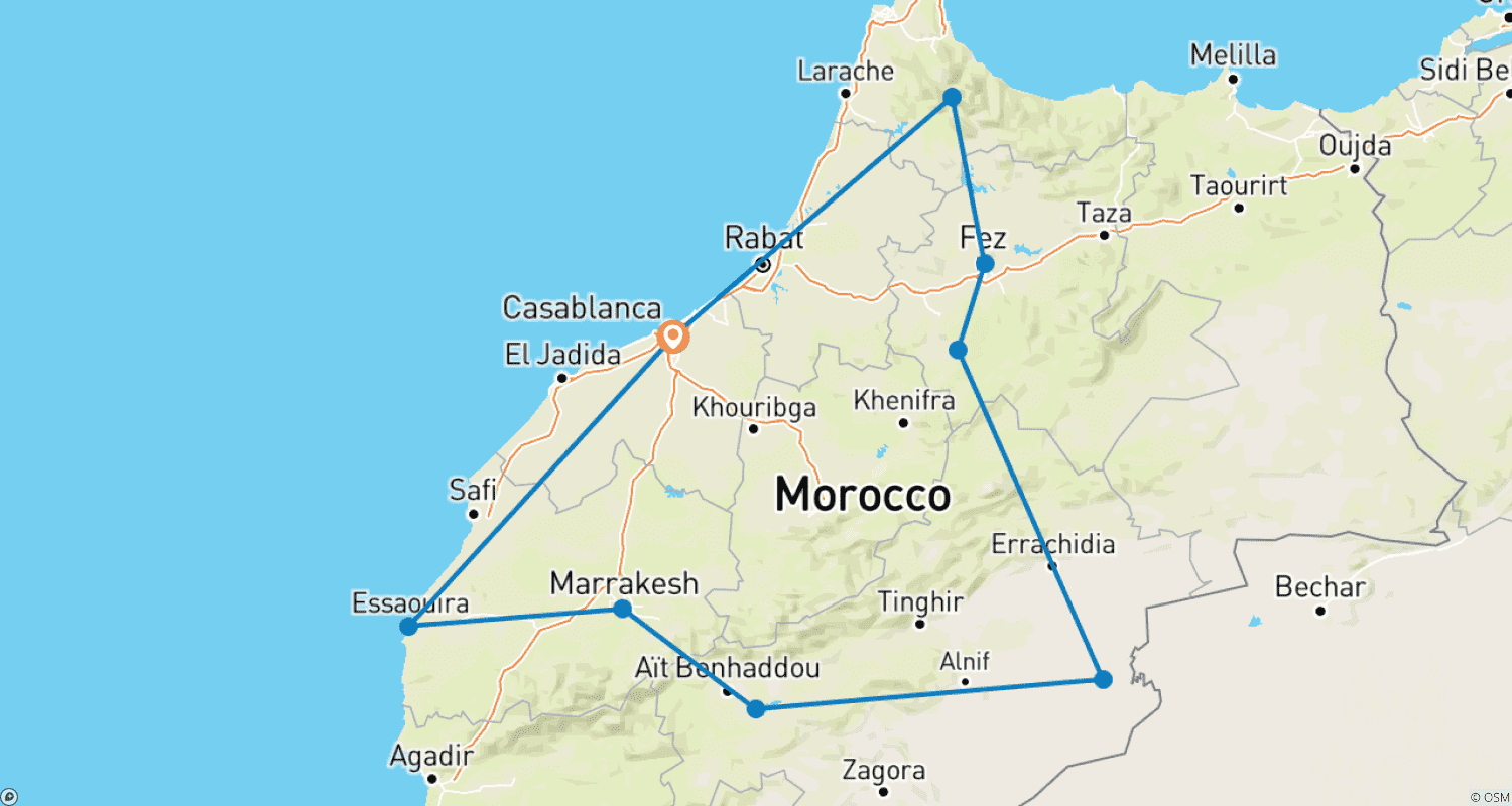 خريطة مسار Jewish Heritage & Historic Morocco - 15 Days