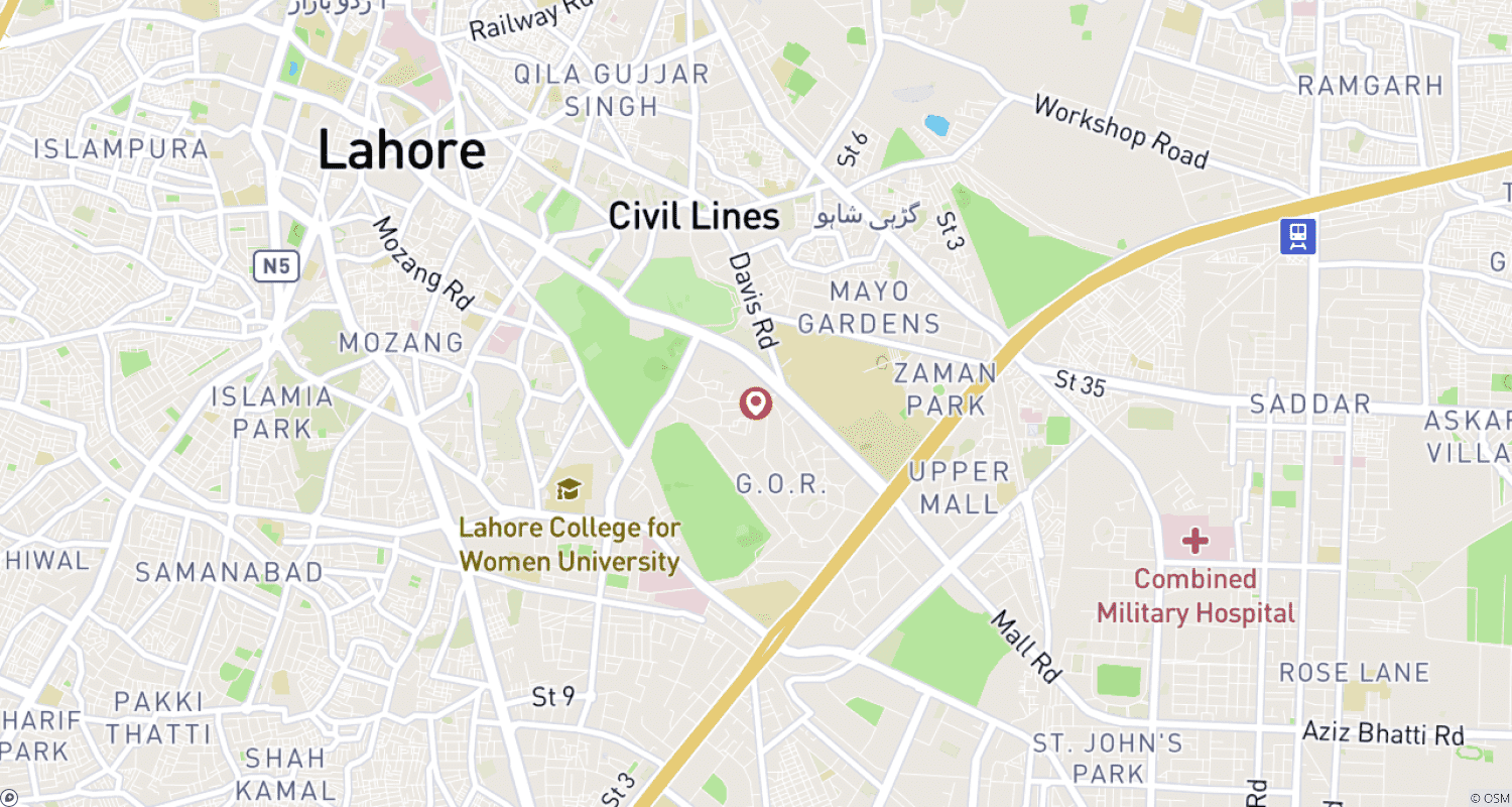 Mapa trasy: Lahore Guided Tour