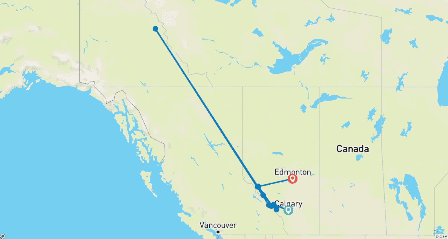 Mapa do percurso de Canadá Como em um Livro Ilustrado