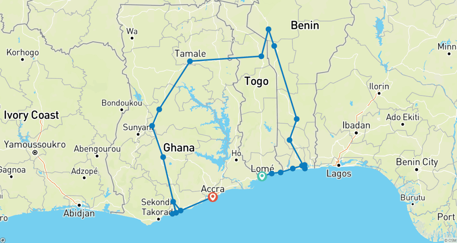 Mapa trasy: Kolebka Voodoo