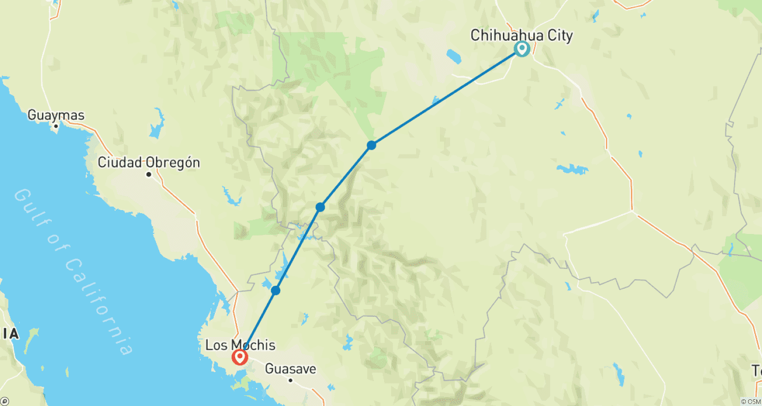 Mapa trasy: Sierra Tarahumara