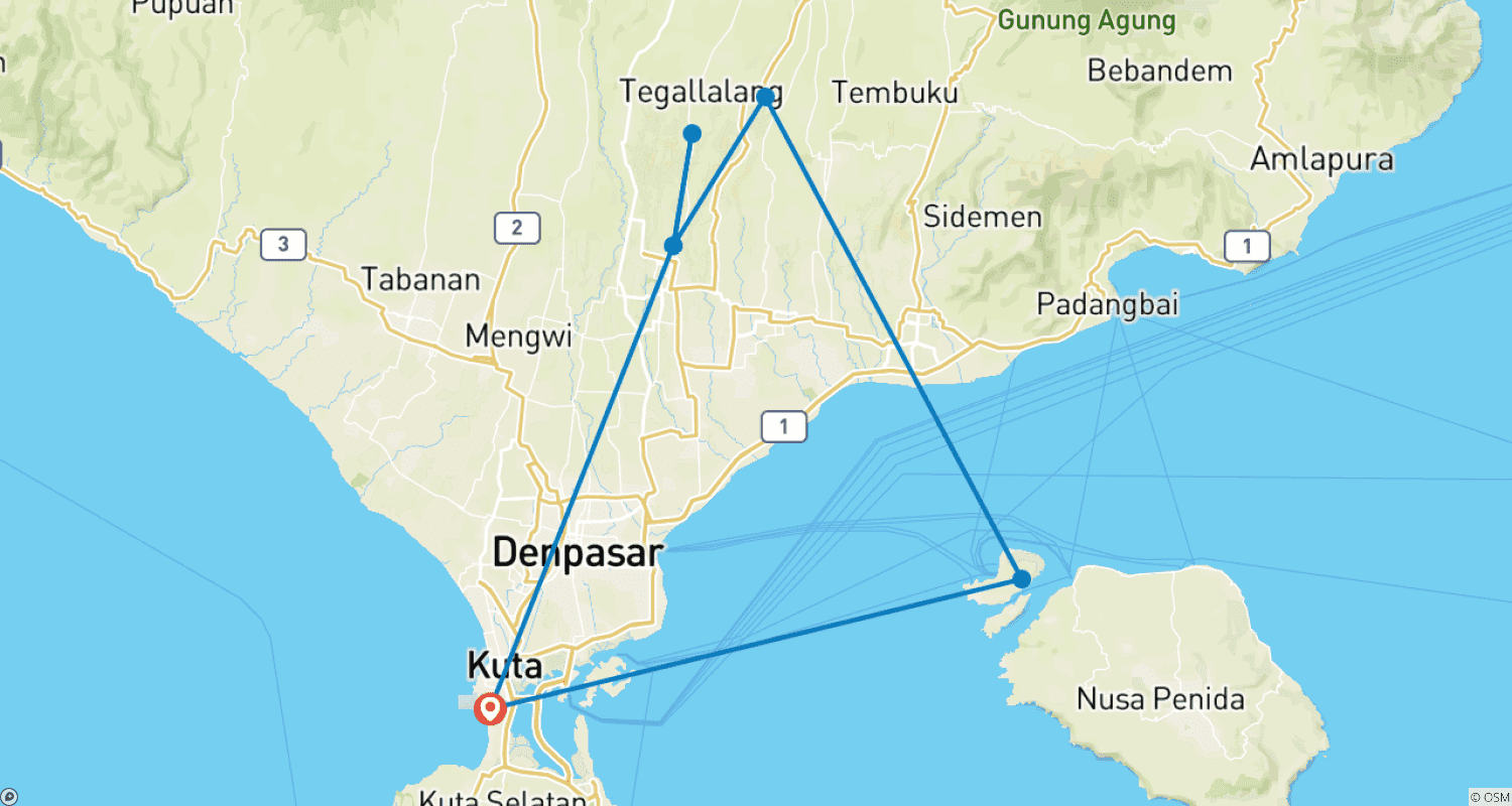 Mapa trasy: Duchowe Bali