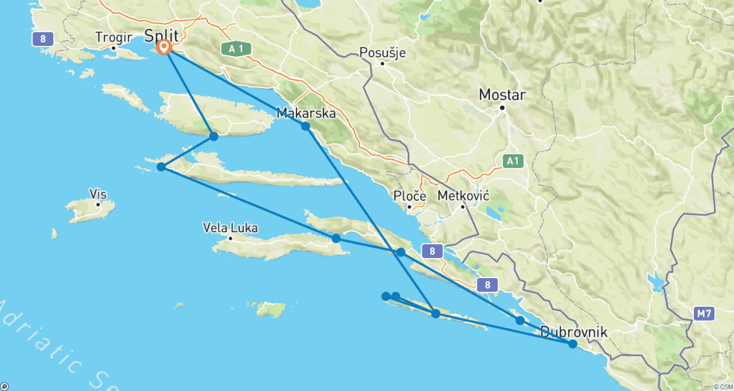 Mapa do percurso de Explorador do Sul (Split - Split) Premium