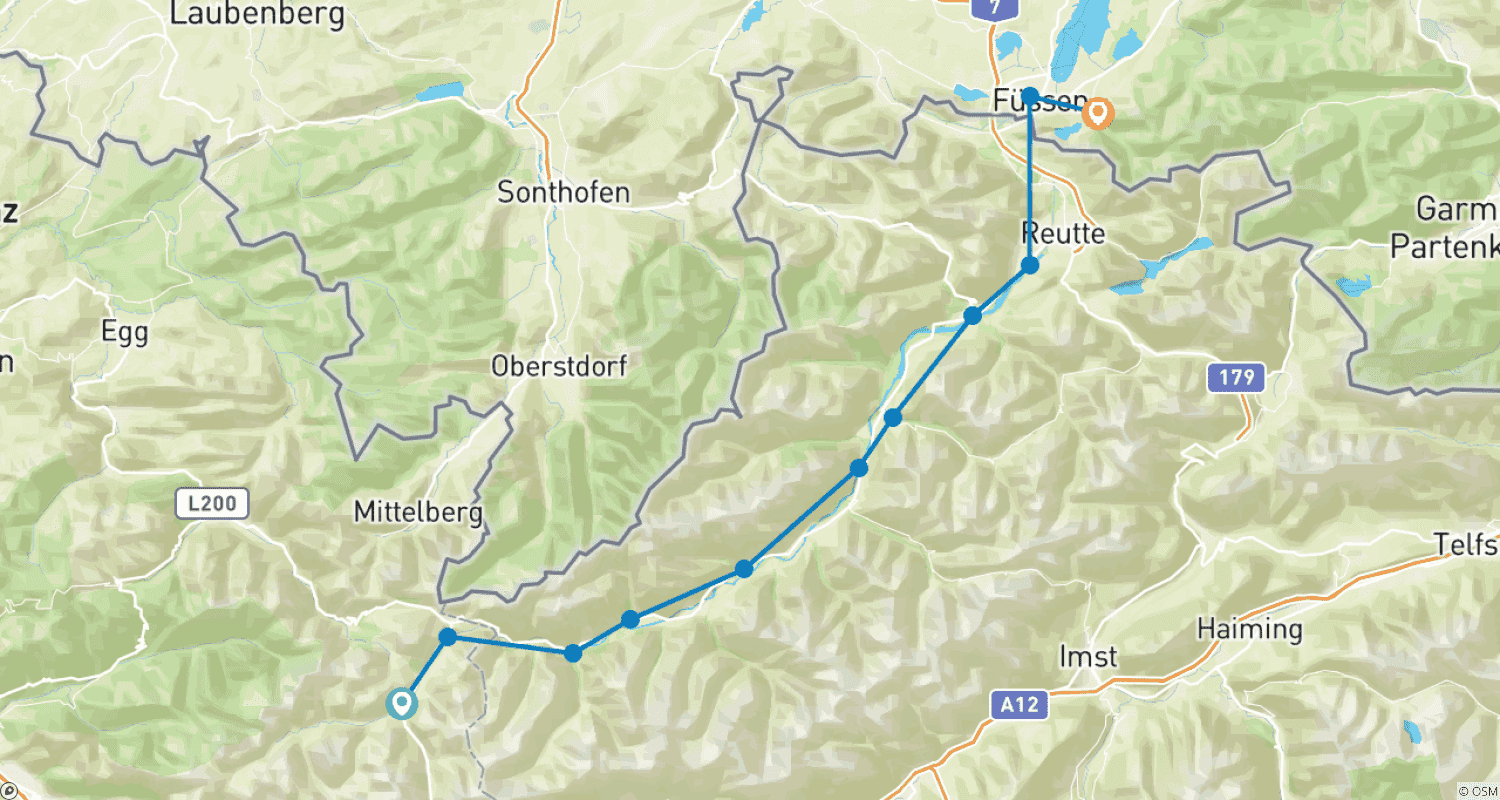 Mapa trasy: Lechweg-Path with Charm