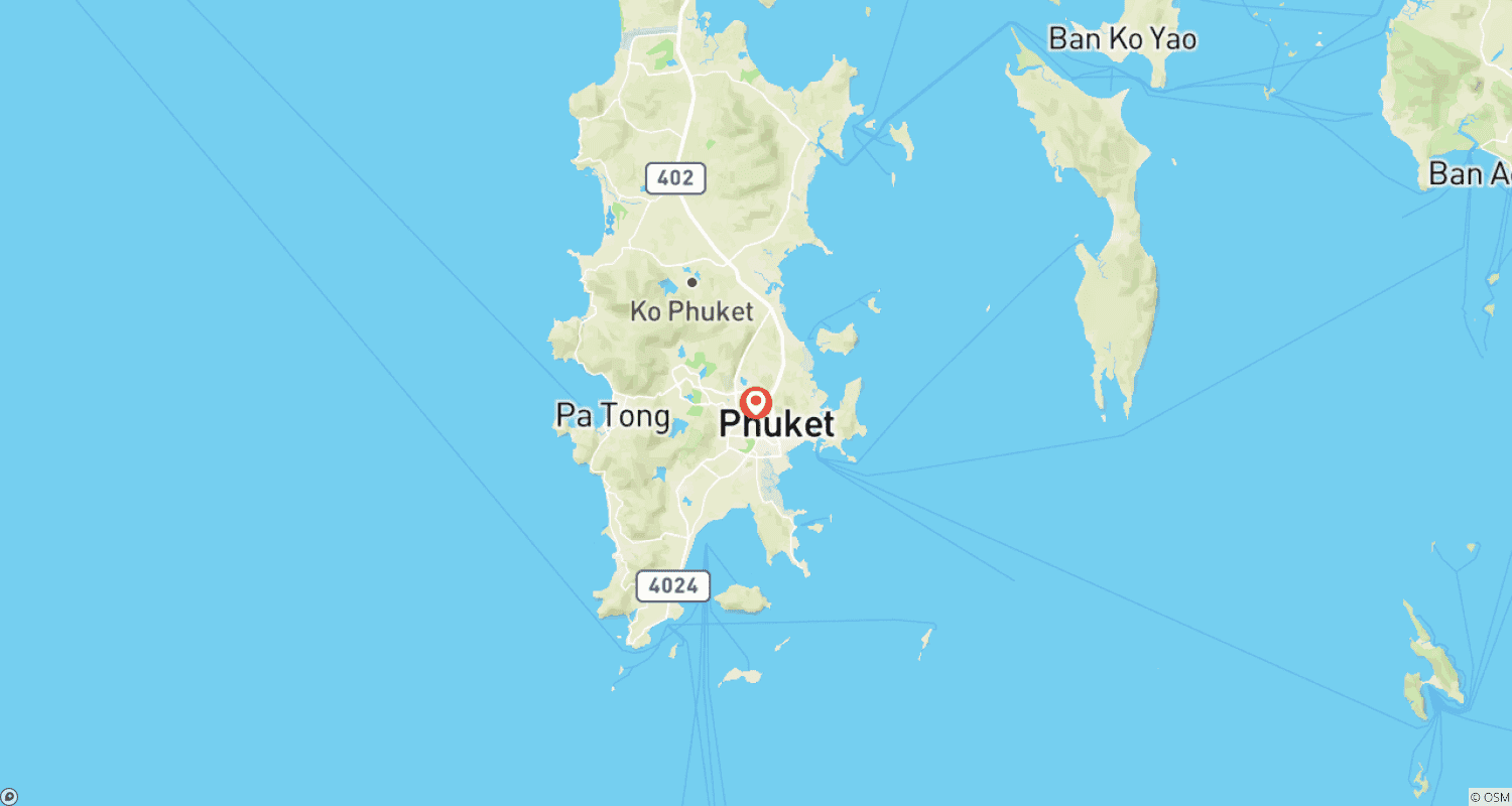 خريطة مسار منتجع ركوب أمواج فاخر في تايلاند مع إقامة - 3 أيام ليلتان في Phuket