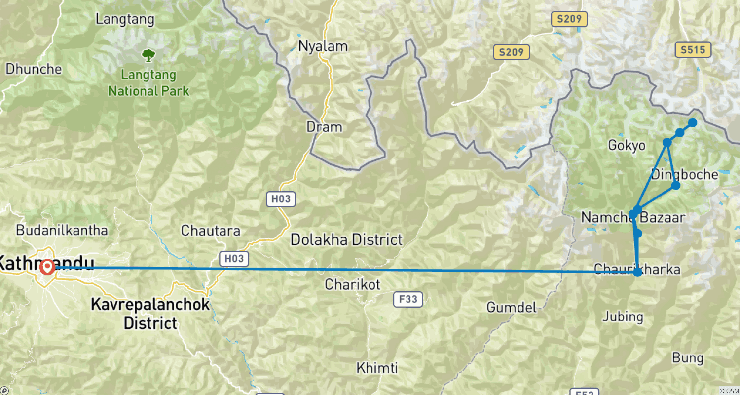 Mapa trasy: Baza pod Everestem