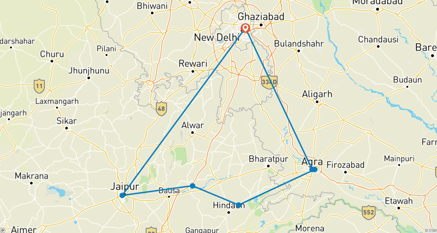 Mapa trasy: Niesamowite Indie