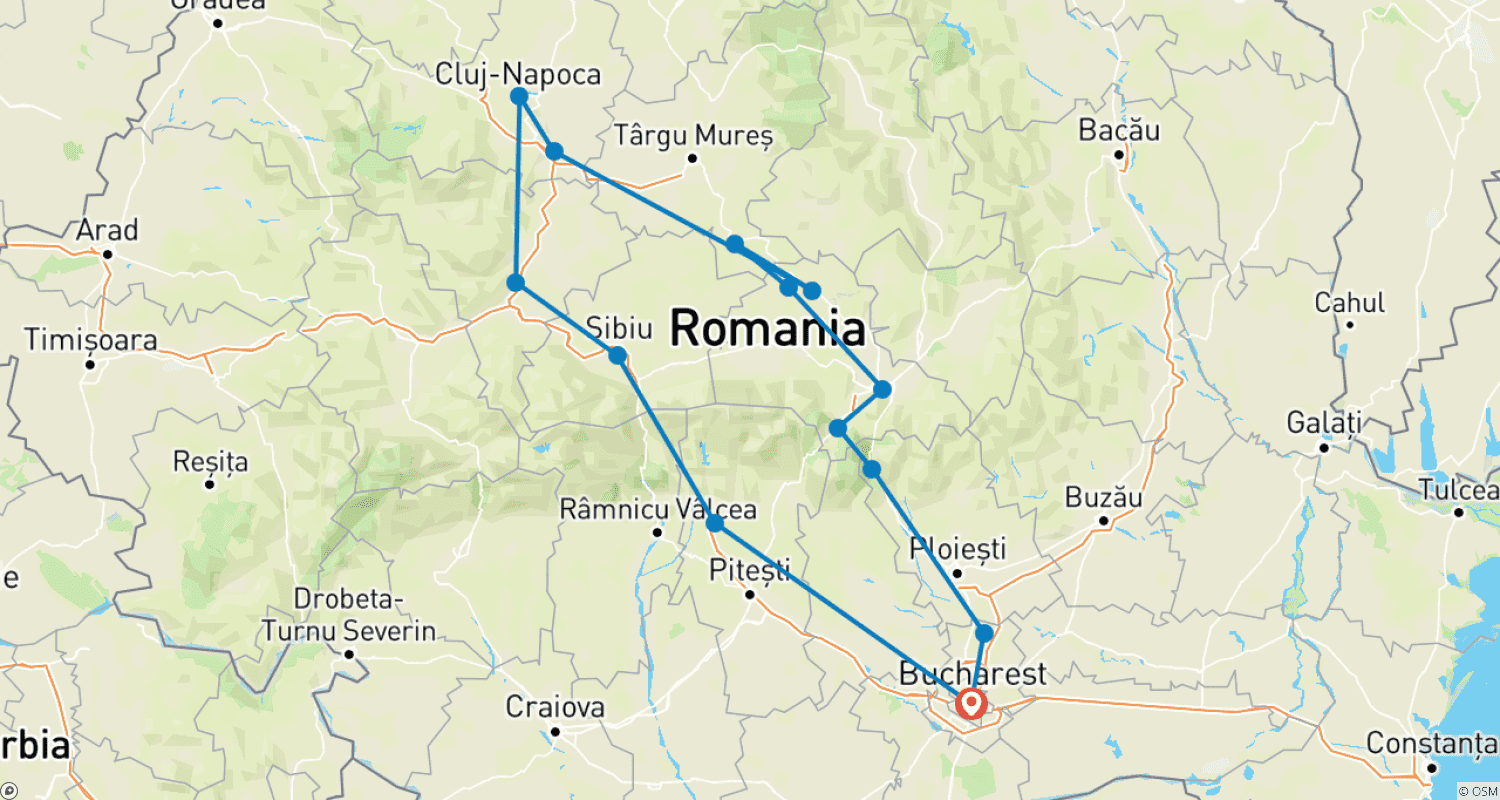 Mapa trasy: Prywatna luksusowa wycieczka po Transylwanii
