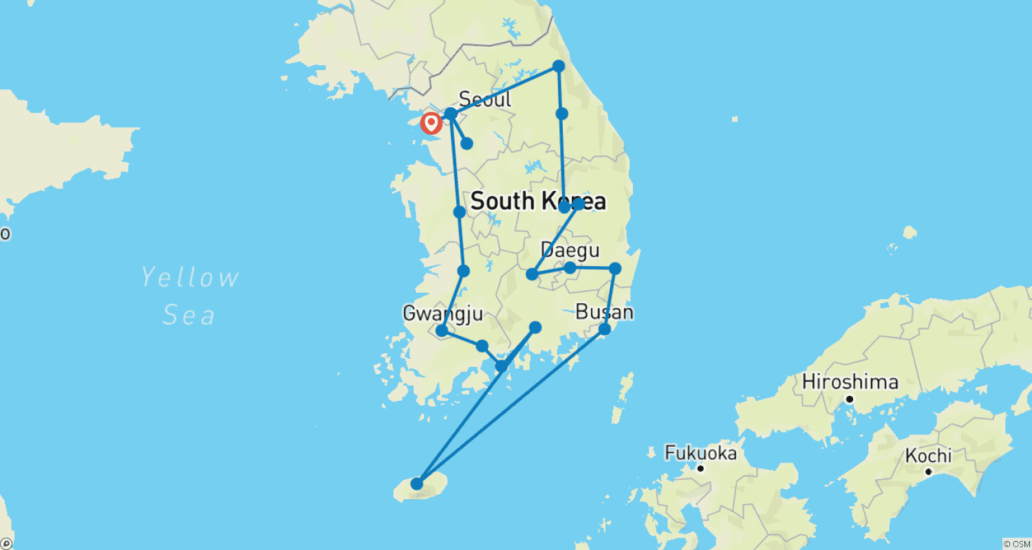 Mapa trasy: Koreańska Błyszcząca Podróż