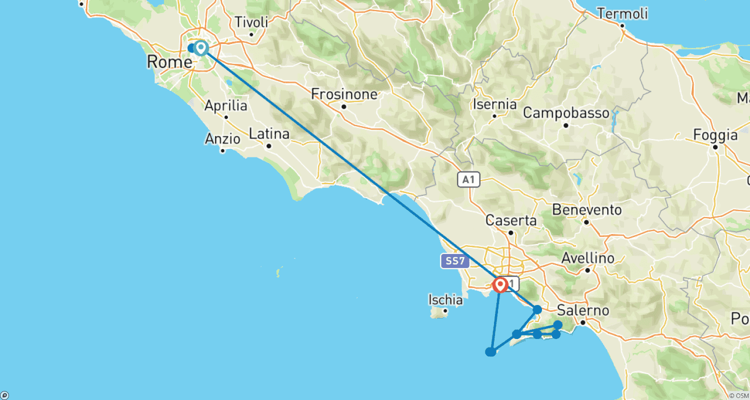 Mapa do percurso de VIAGEM MÃE E FILHA LA DOLCE VITA: Roma, Sorrento e Capri