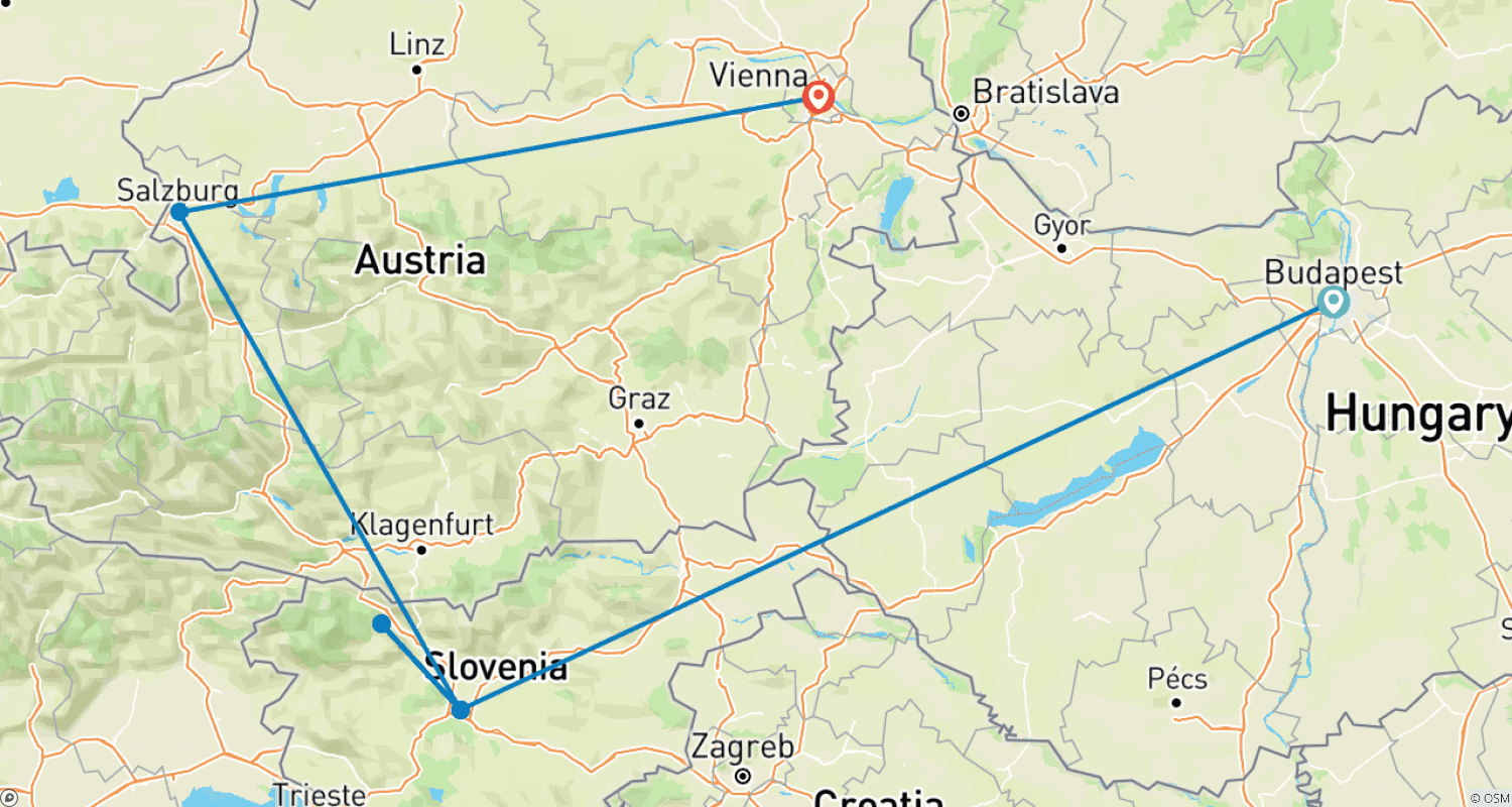 Mapa do percurso de Sonho Europeu