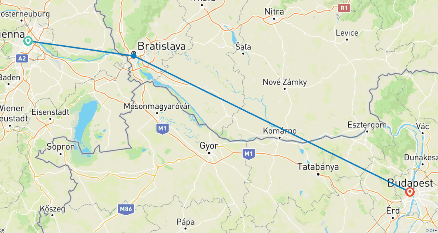 Mapa trasy: Danube Trail