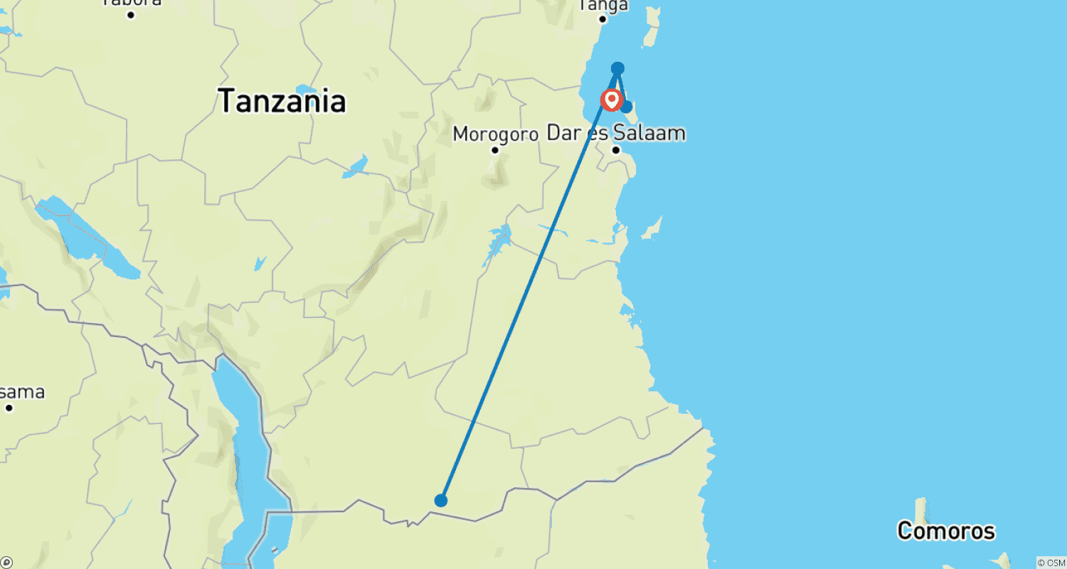 Mapa do percurso de Discover Magic Zanzibar; Nungwi Beaches
