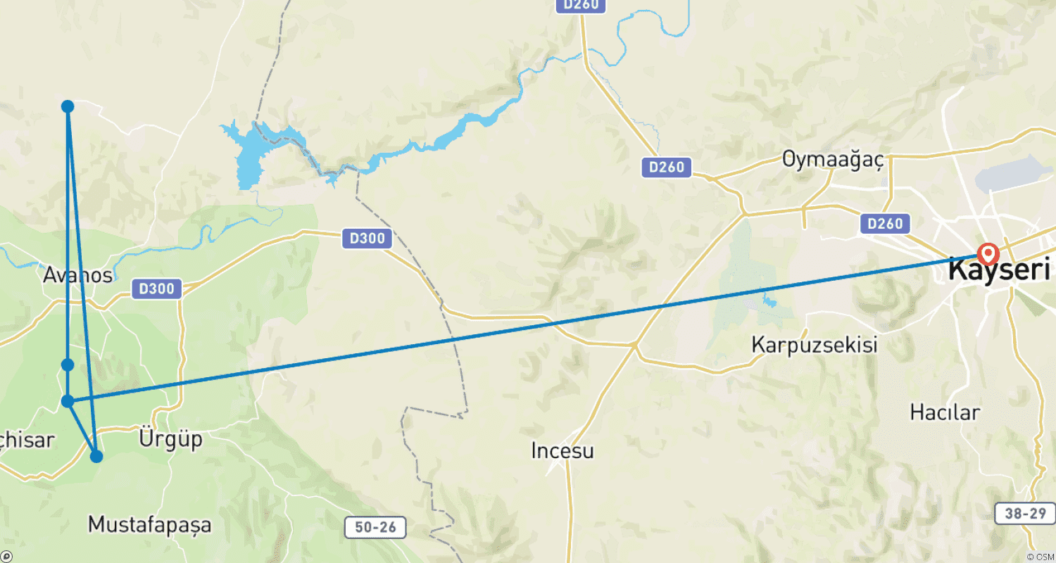 Mapa trasy: 3 Days Cappadocia Highlights